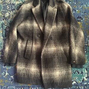 Tommy Hilfiger Black and Gray Pea Coat